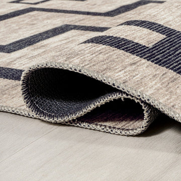 Ashkii Minimalist Medallion Machine-washable Area Rug